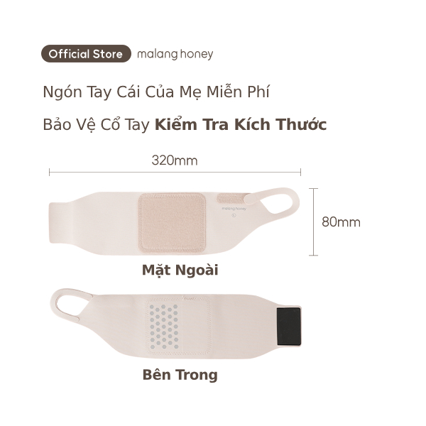 [Malang Honey] Đai bảo vệ cổ tay miễn phí ngón cái cao cấp Hàn Quốc dành cho mẹ (Chăm sóc bà bầu/Đai bảo vệ cổ tay) - Đen/Be