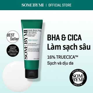 Sữa Rửa Mặt Some By Mi AHA-BHA-PHA 30 Days Miracle Acne Clear Foam Làm Sạch Sâu Cho Da Dầu Mụn nhạy cảm 100ml