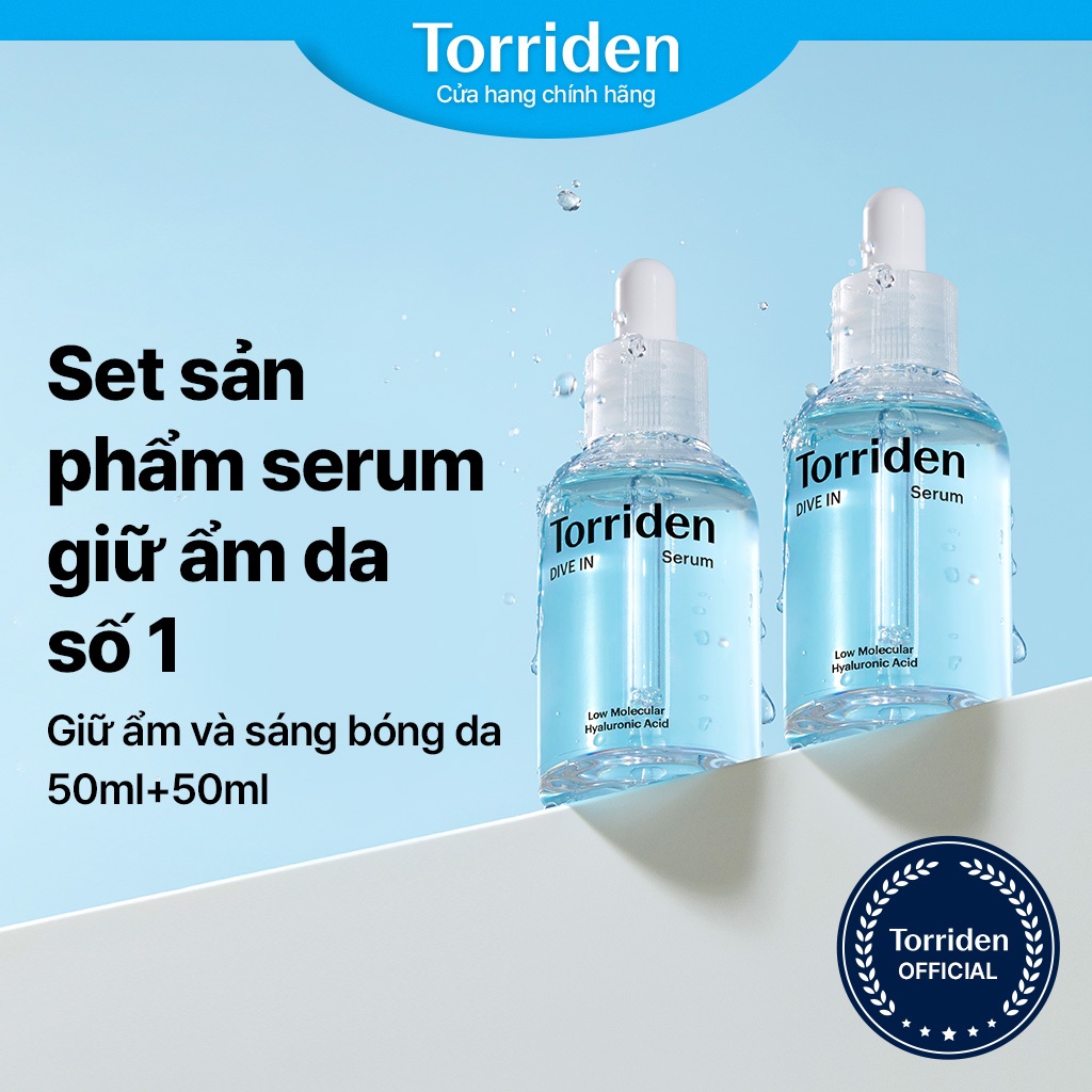 [Chỉ còn 343K sau khi áp voucher] Set 2 Serum hyaluronic acid Dưỡng Ẩm Và Làm Dịu Da 11.24 livestream 50ml * 2ea Torriden chính hãng