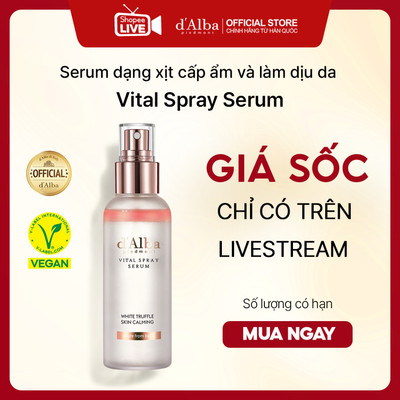 [Live] Serum dạng xịt cấp ẩm và làm dịu d'Alba Vital Spray Serum 100ml