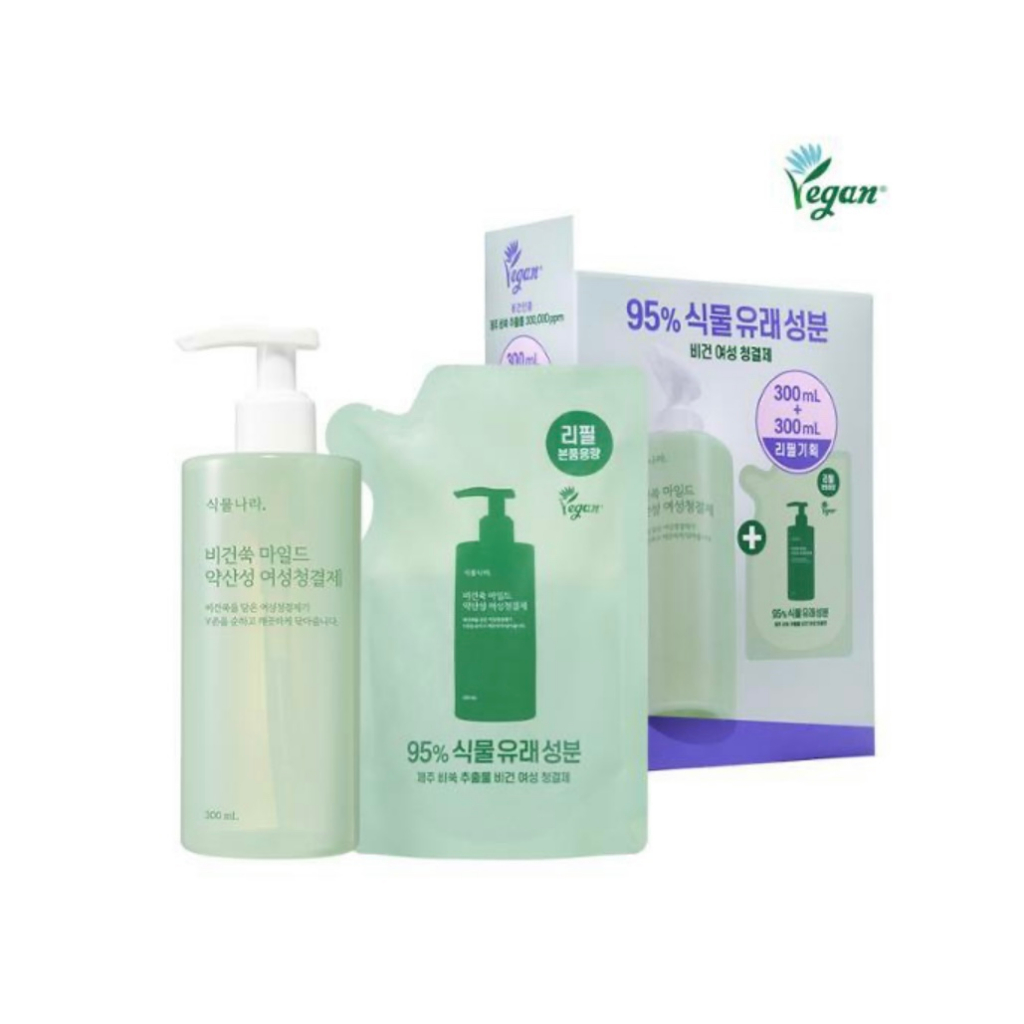 Sữa Rửa Mặt Sinmoolnara vegan mugwort Axitic Nhẹ Dịu 300ml + 300ml Hàn Quốc