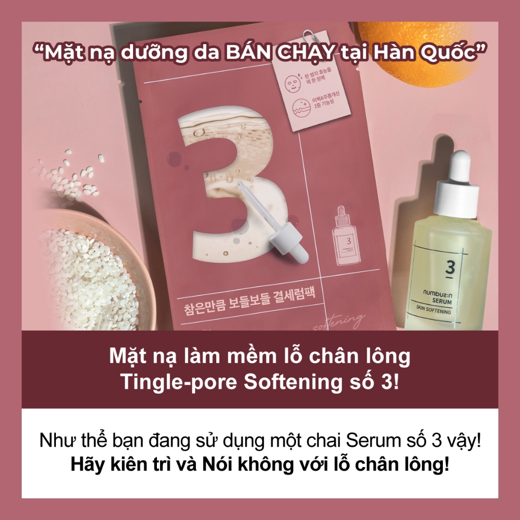 Mặt nạ trắng da numbuzin tiêu nhỏ lỗ chân lông số 3