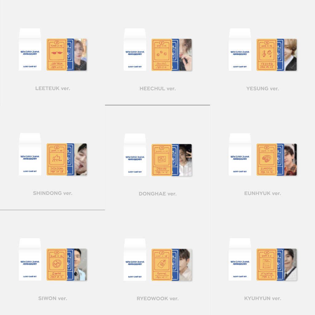 SUPER JUNIOR 18th Anniversary Lucky Card Set