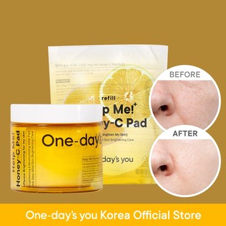   Bông Đắp Toner Hàng Ngày Dưỡng Da Sáng Mịn ONE DAY'S YOU Help Me! Honey-C Pad (JAR + REFILL)(60 Miếngx2)