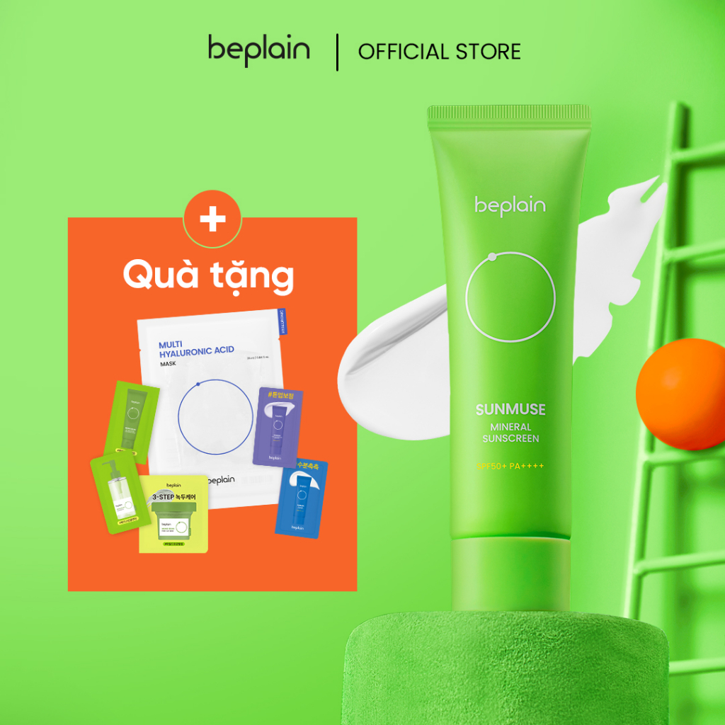 Kem chống nắng beplain Sunmuse Vật Lý Nâng Tone nhẹ nhàng SPF 50+ PA++++ Mineral Sunscreen 50ml