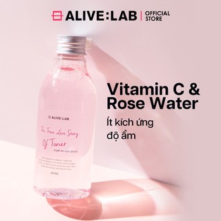 Nước hoa hồng ALIVELAB The True Love Story of Toner 200ml Cải thiện kết cấu da, Da trắng hồng, Toner nước hoa hồng giúp cải thiện kết cấu da / tone da