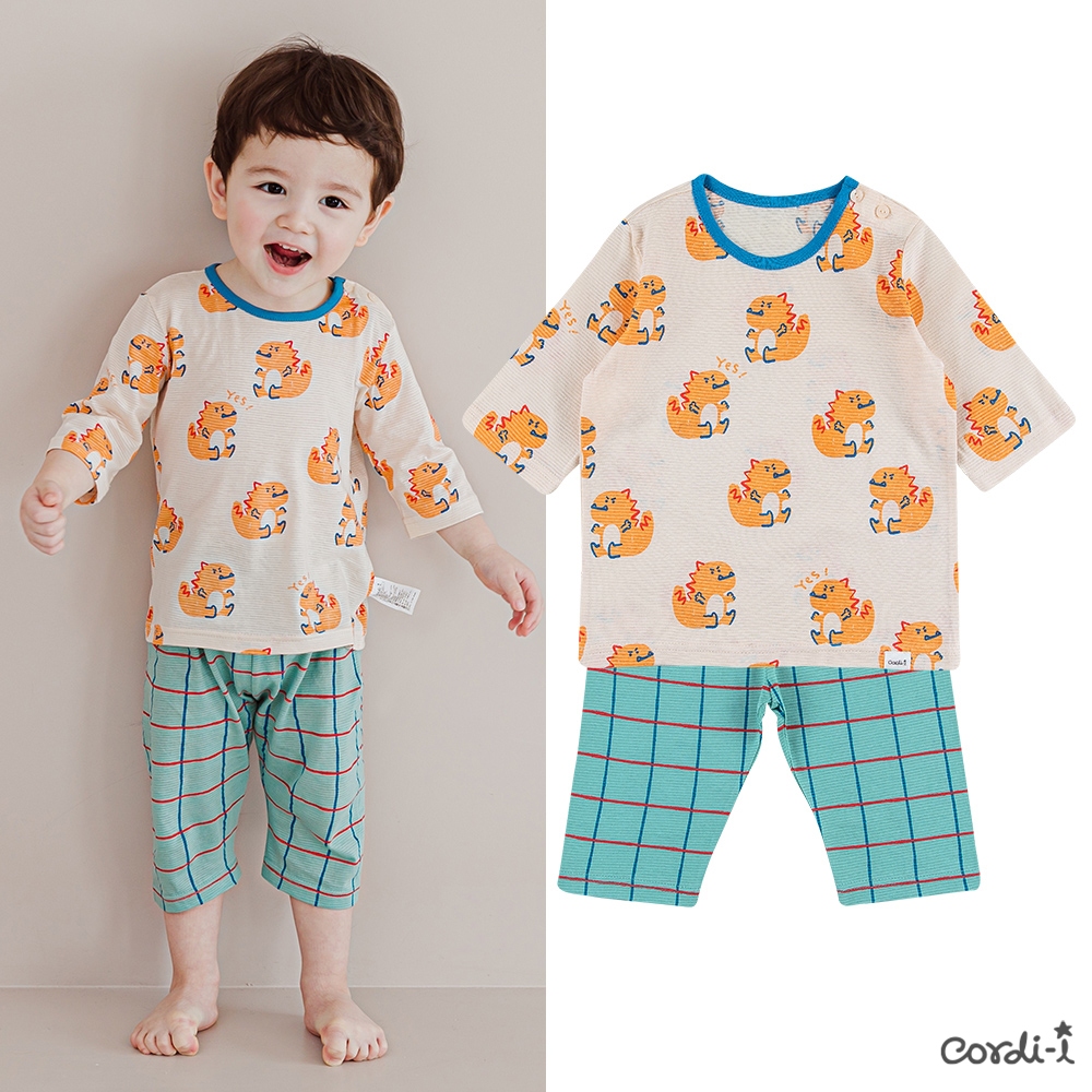 Cordi-i Bộ Đồ Ngủ Ba Món In Hình Khủng Long Cho Bé  _ce234 Từ Hàn Quốc / Xuân Hè