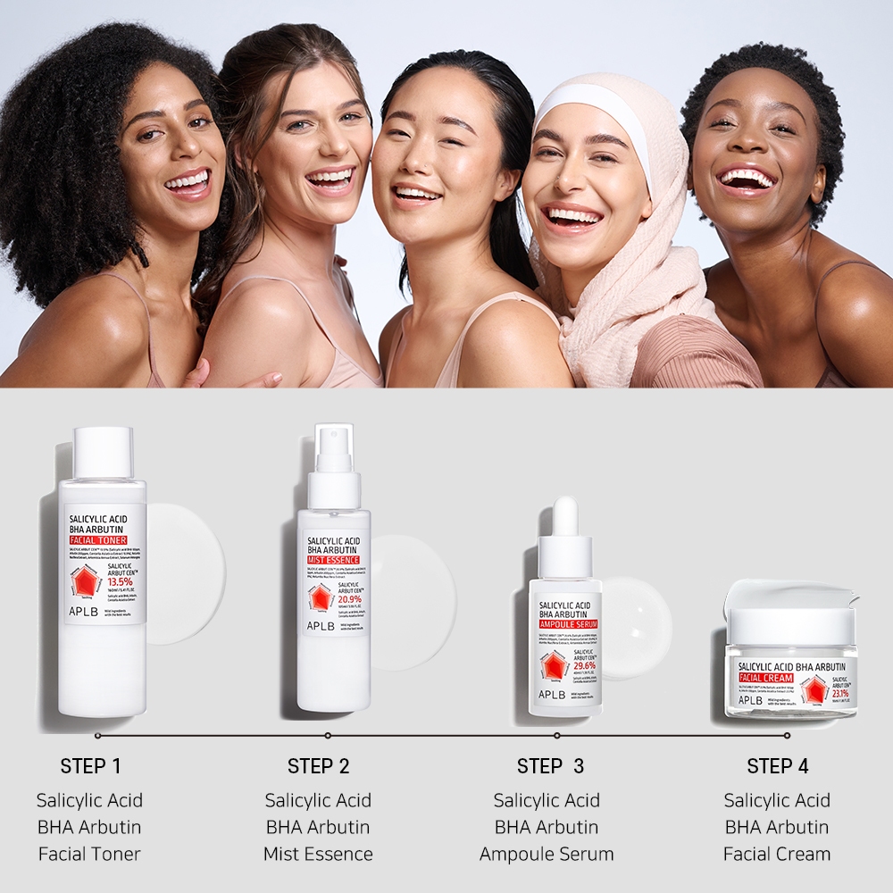 Toner Dưỡng Ẩm Giảm Mụn Trắng Da APLB Salicylic Acid BHA Arbutin Facial Toner 160ml
