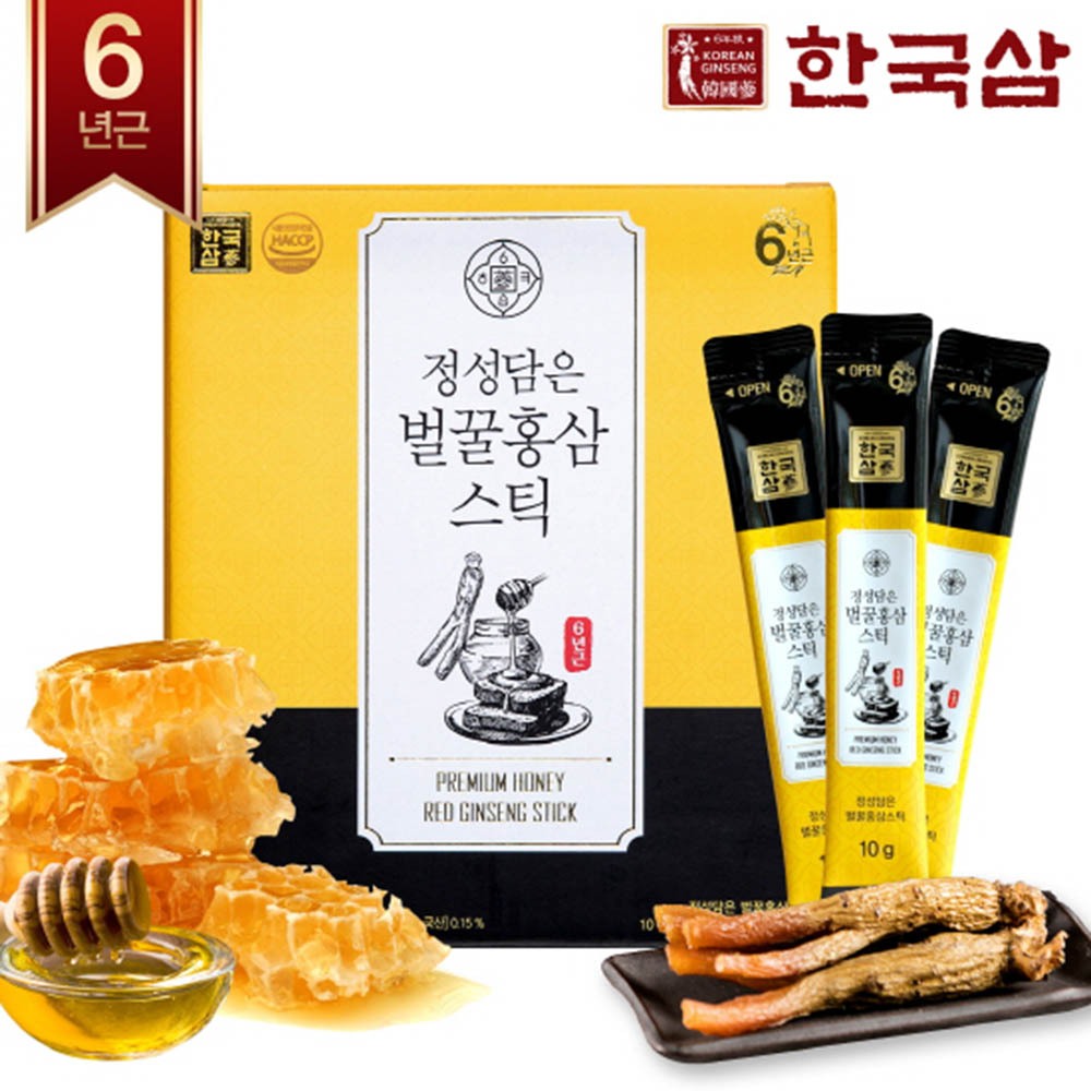 [HANKUKSAM] Hồng sâm cô đặc mật ong cao cấp Hàn Quốc 10g x 30 que / Thực phẩm bổ sung tốt cho sức khỏe Hàn Quốc