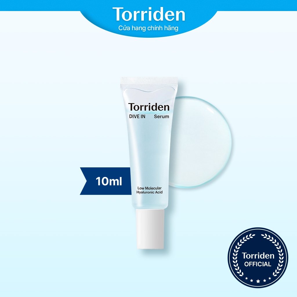 Serum DIVE IN TORRIDEN cỡ nhỏ 10ml chứa hyaluronic acid phân tử thấp giúp giữ ẩm sáng bóng da/ giữ ẩm sâu bên trong da