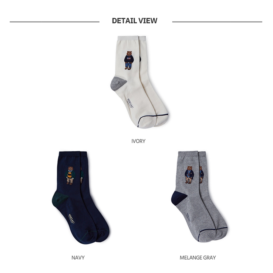 Vớ cổ cao WHOAU WHAYD4932A Steve 68% cotton 30% polyester 2% polyurethane thời trang