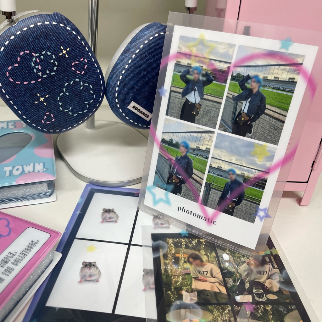 Kitsch & doodle / Hàn Quốc Giá Đỡ mini l Để Ảnh 4 Cắt / Thẻ Văn Phòng Phẩm