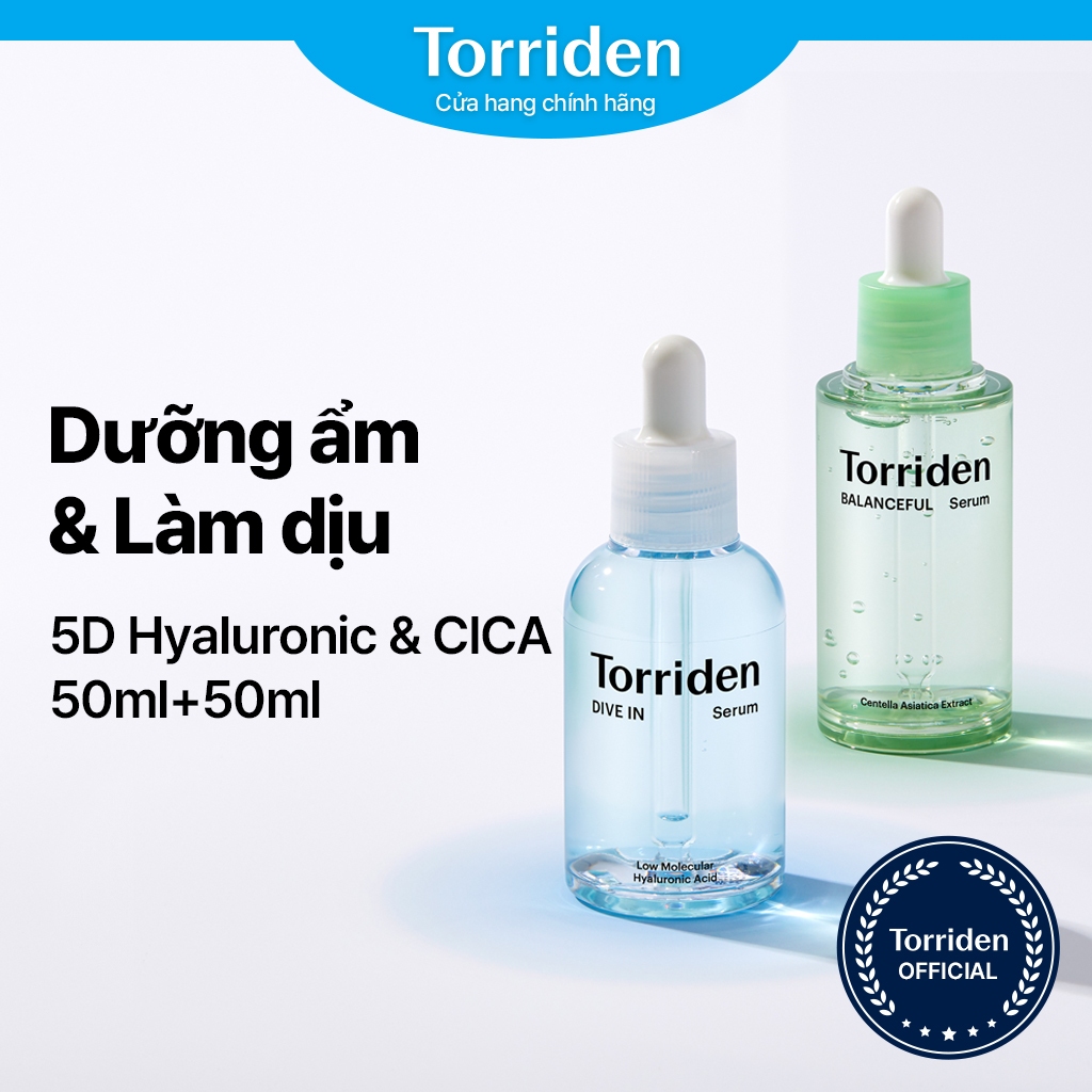 [Gói 2] [Chính Thức torriden] serum Dưỡng Ẩm cica cica cica Cân Bằng Để Hỗ trợ giảm mụn prone Dưỡng Ẩm Da Phát Sáng 50ml + 50ml