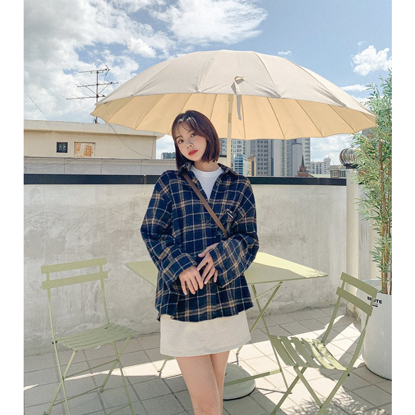 Áo Sơ Mi Caro overfit 2 Màu / Hàn Quốc Chính Hãng 100%