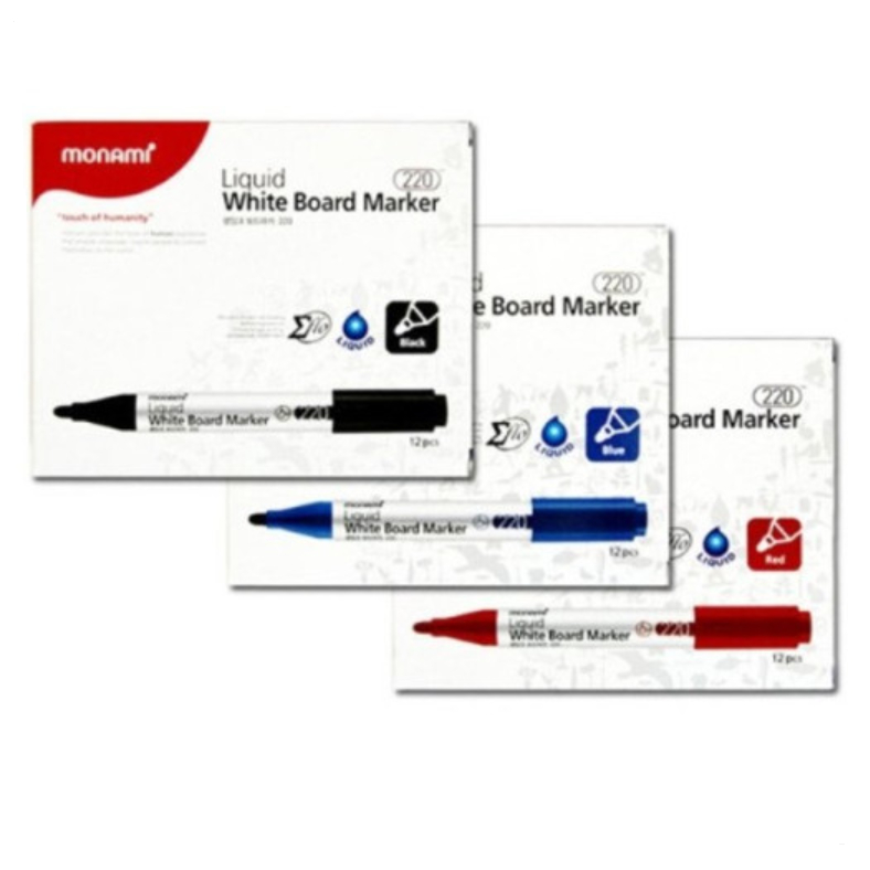 12 Cái (1 Dozen) Monami SigmaFlo Liquid White Board Marker 220 Đen / Xanh / Đỏ