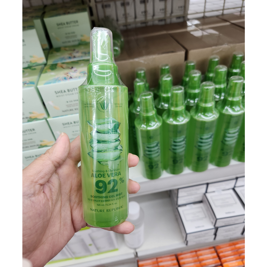 Xịt khoáng Lô Hội Dưỡng Ẩm Nature Republic Soothing & Moisture Aloe Vera 92% Soothing Gel Mist 155ml