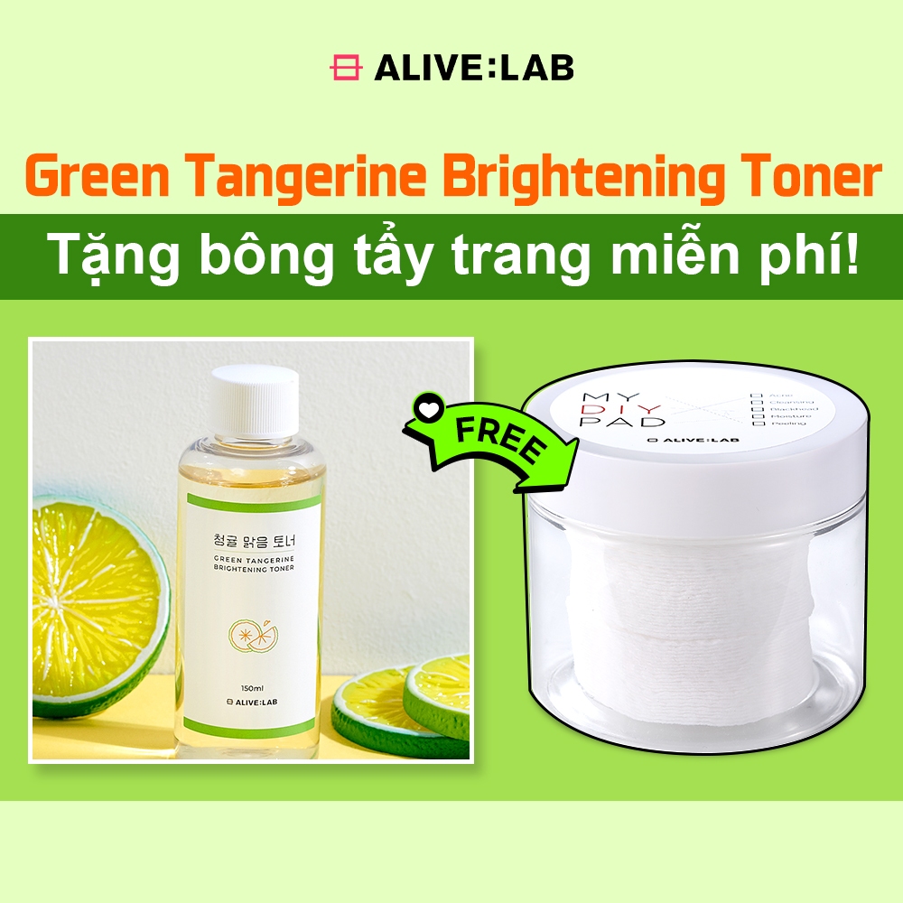 ALIVELAB Green Tangerine Brightening Toner Cải thiện tone da cho làn da xỉn màu, Lấy lại sức sống cho làn da 150ml