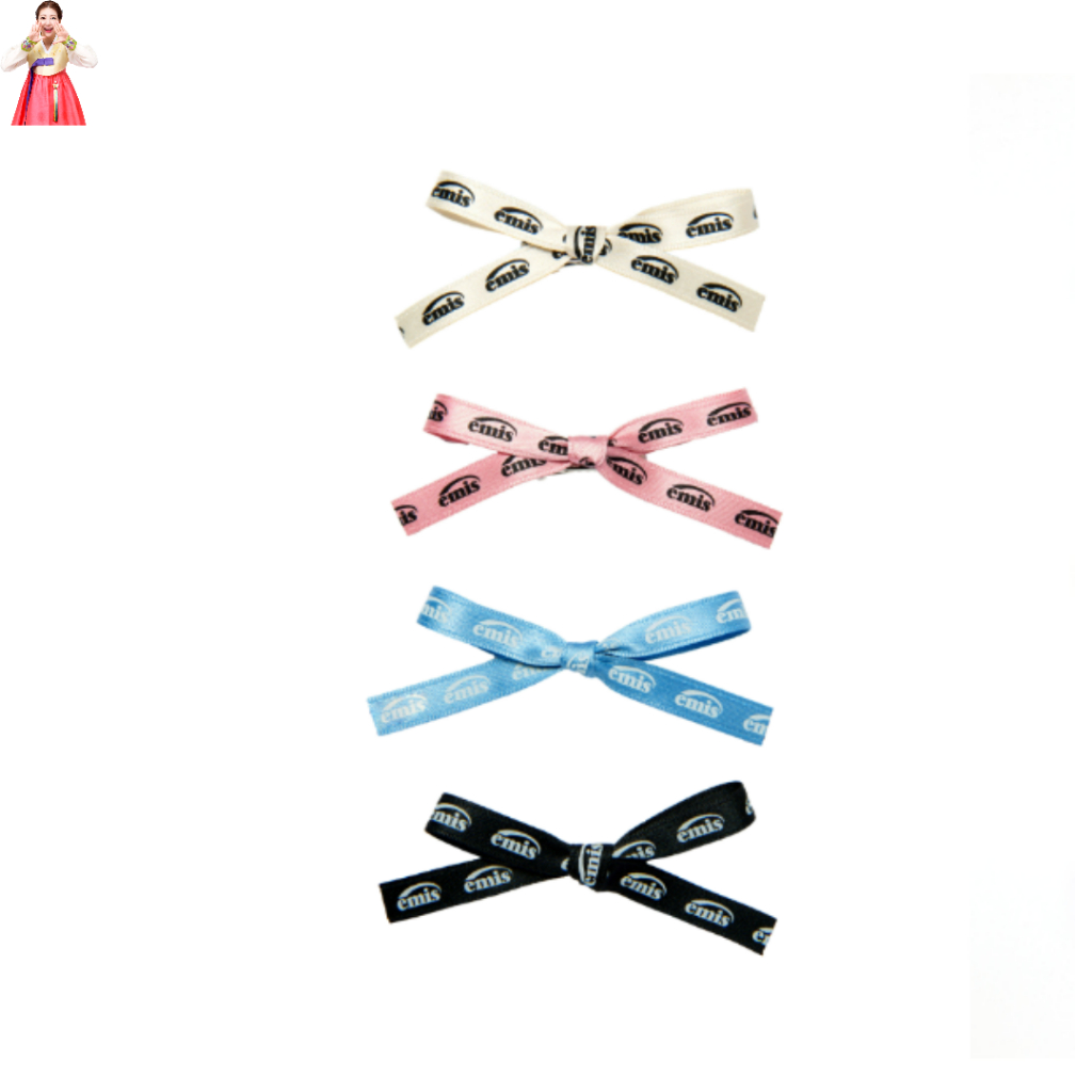 (Hàng có sẵn) emis NEW LOGO RIBBON TÓC CLIP