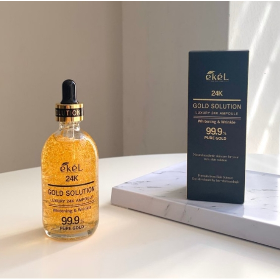 Dung Dịch Vàng 24k ekel 100ml Sang Trọng % 24K Gold Ampoule gold essence Anti-Aging Moist Ampoule