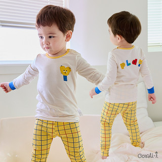 Cordi-i Bộ thun dài tay cao cấp cho bé Flee Single Spandex Pijamas (23FW)-AB230 Bộ quần áo thời trang bé trai bé gái chính hãng Cordi Hàn Quốc