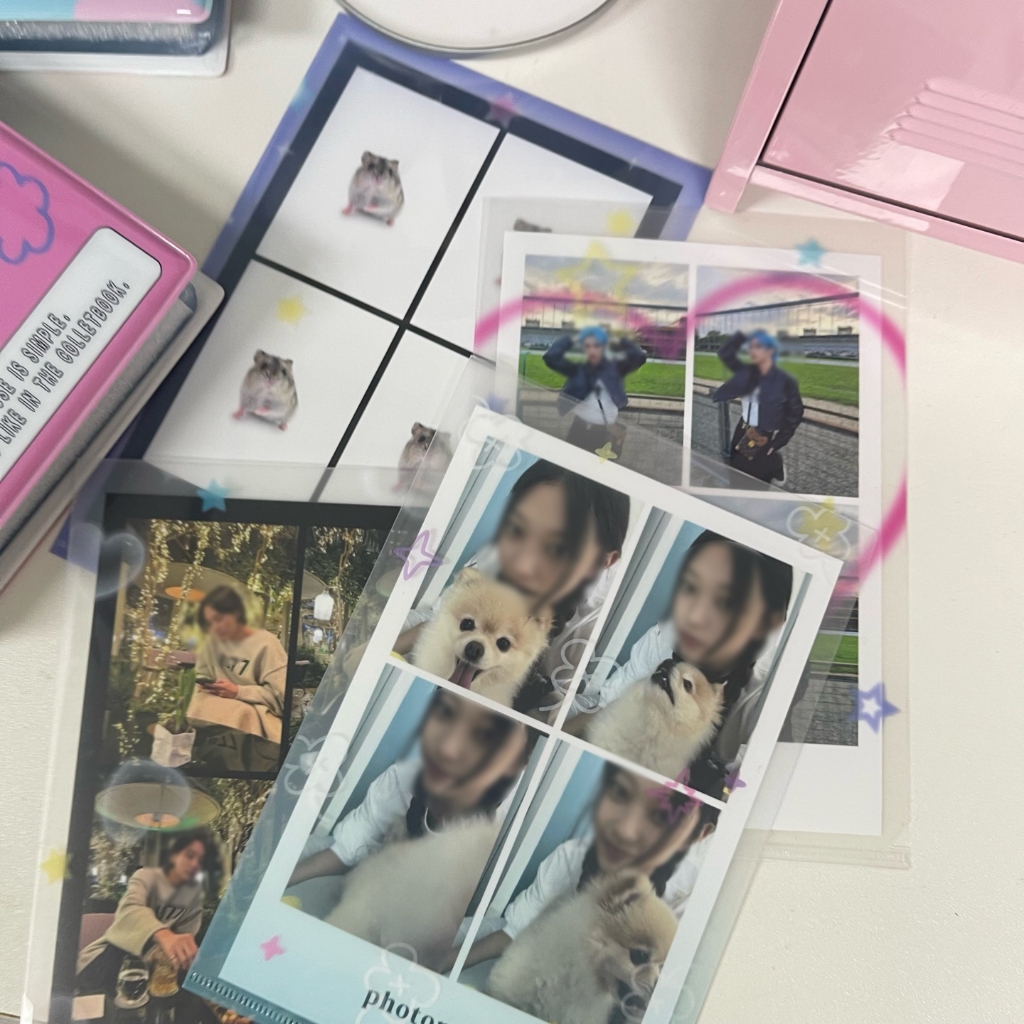 Kitsch & doodle / Hàn Quốc Giá Đỡ mini l Để Ảnh 4 Cắt / Thẻ Văn Phòng Phẩm