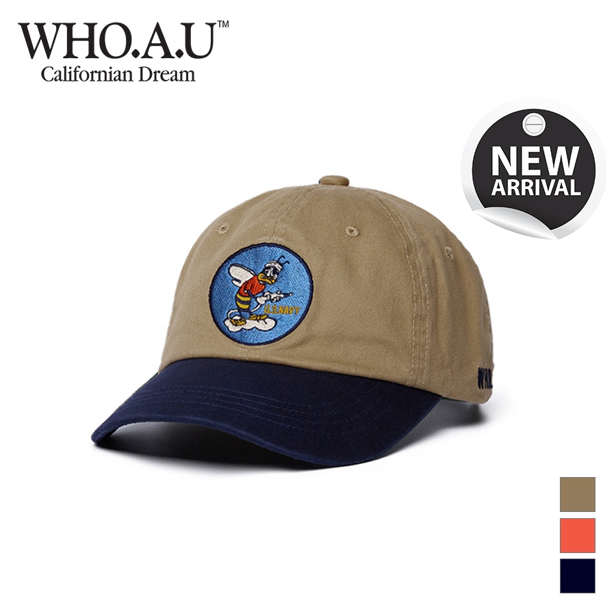 Mũ bóng chày WHO.A.U WHACD4971A Washed Big Patch Ball Cap 100% Cotton