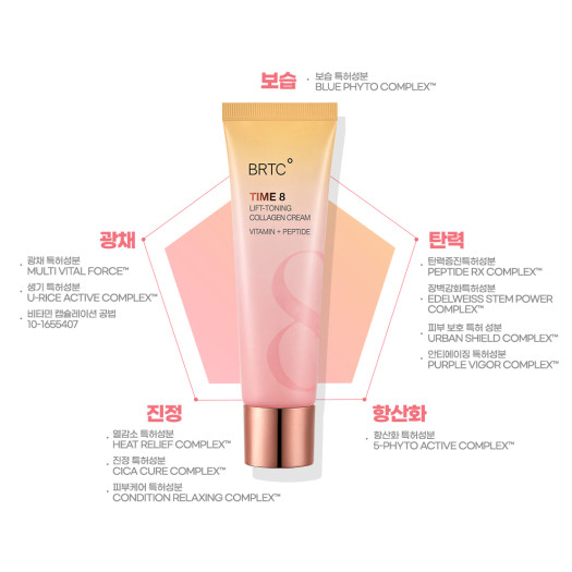 Kem dưỡng da chống lão hóa BRTC Time 8 Lift Toning Collagen Cream 80ml