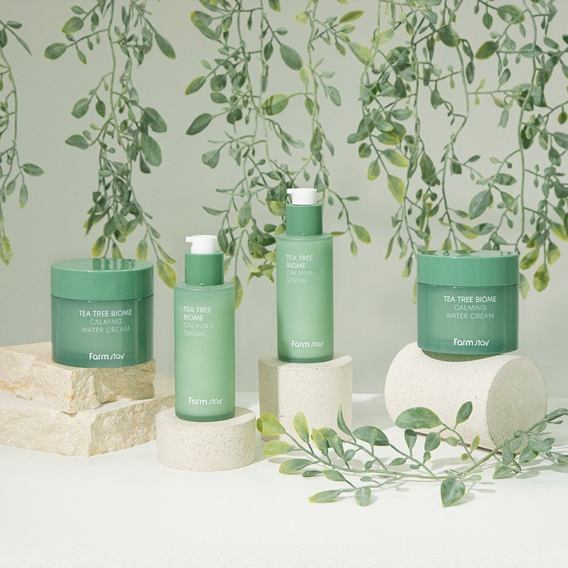 FARMSTAY Tea Tree Biome Calming Serum 50ml / Serum làm dịu và săn chắc da Hàn Quốc