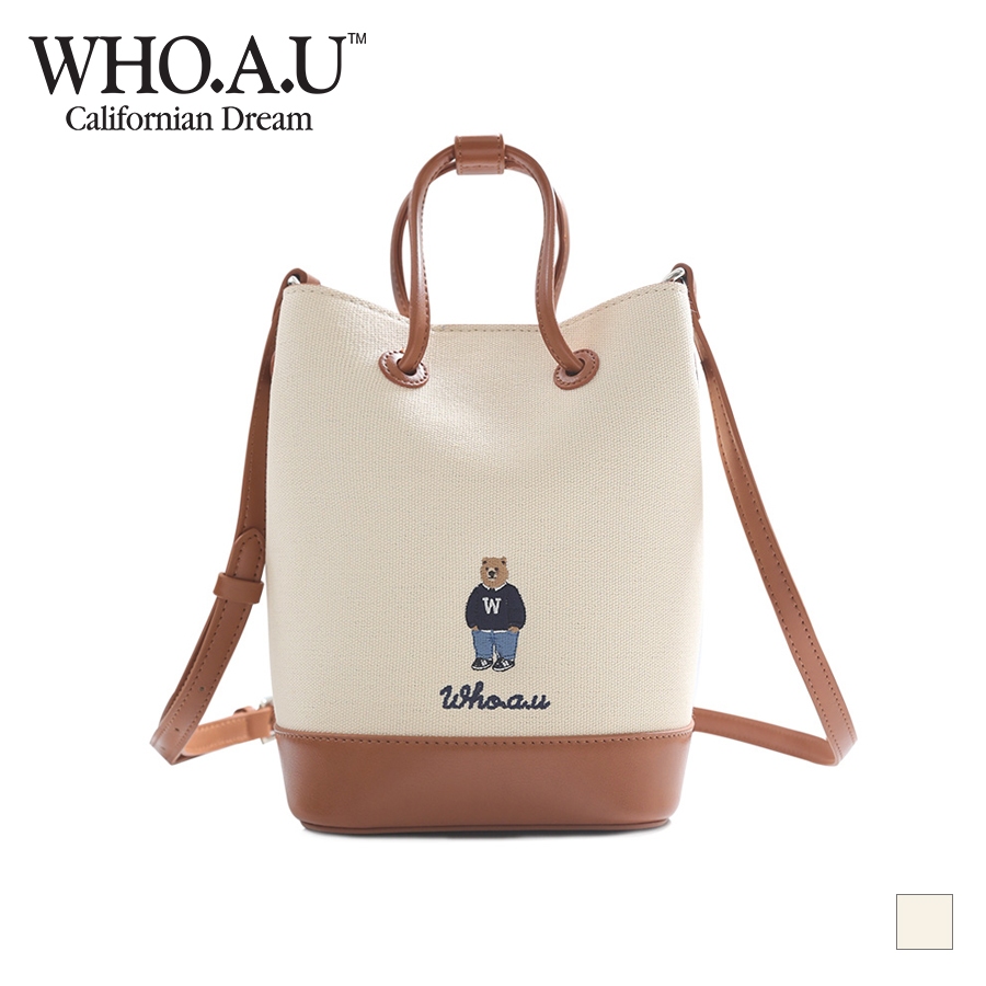 Túi Xách WHO.A.U WHBGD4911A Steve Canvas Square Bucket Bag