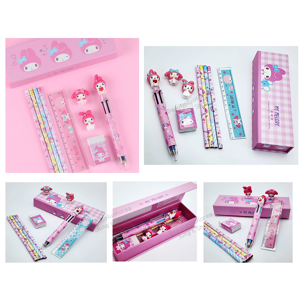 SANRIO Bộ Văn Phòng Phẩm My Melody Màu Hồng / Xanh Dương