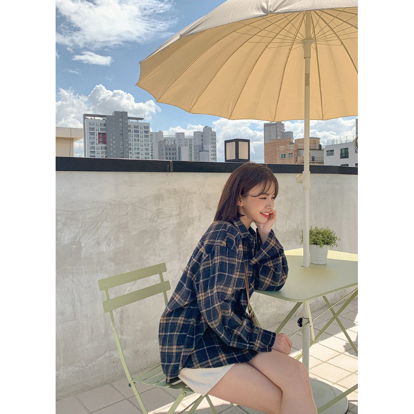 Áo Sơ Mi Caro overfit 2 Màu / Hàn Quốc Chính Hãng 100%