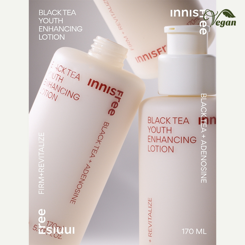INNISFREE Black Tea Youth Enhancing Skin 170ml / Emulsion 170ml / Gift Set - Anti-Aging, Hydrating Toner & Emulsion