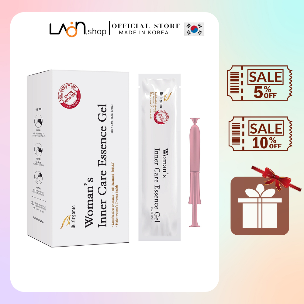 Hộp 10 ống đũa thần Inner Gel cấp ẩm trẻ hóa vùng kín, hỗ trợ bôi trơn Re:Organic Woman’s Inner Care Essence Gel