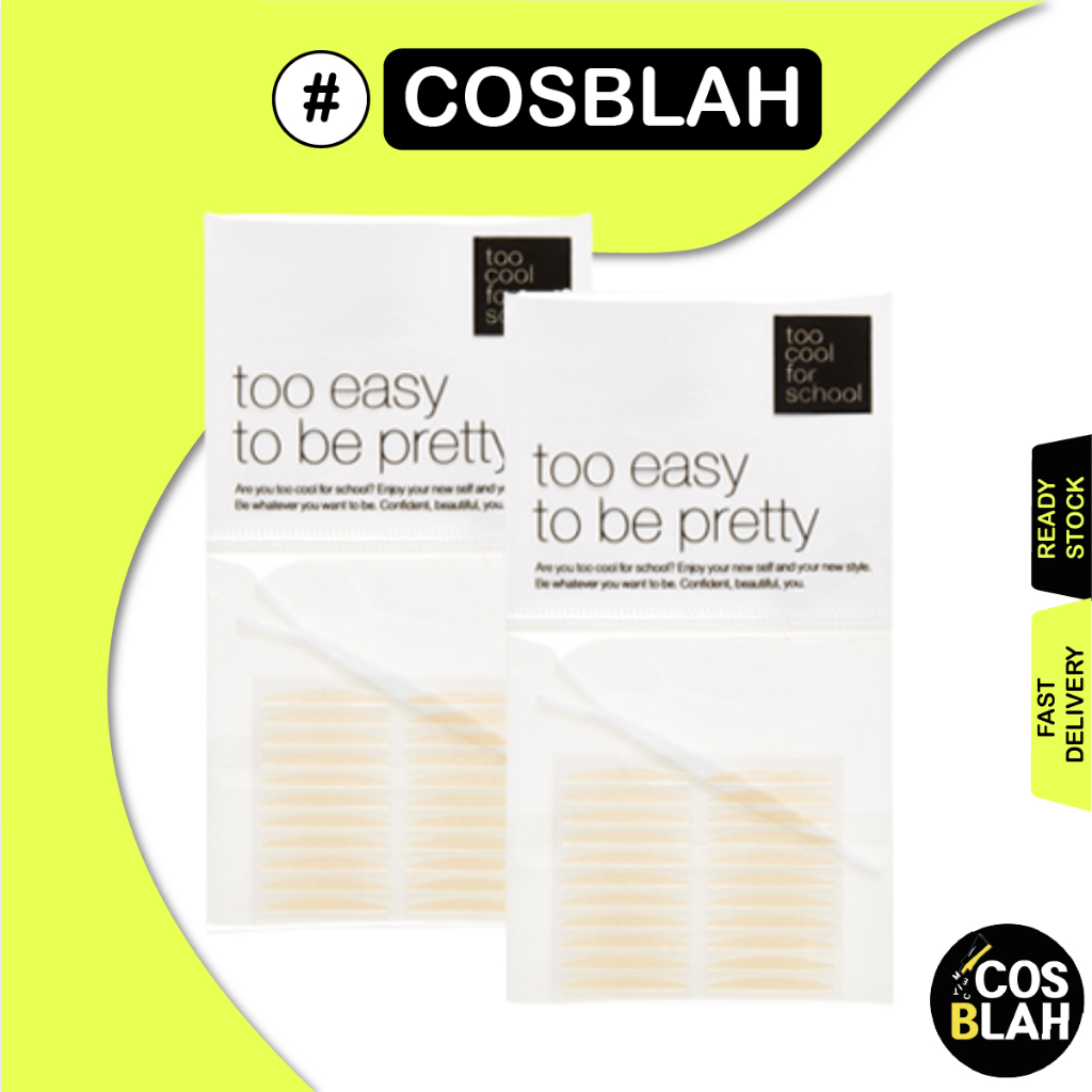 TOO COOL FOR SCHOOL Eyelid Tape 22 Pairs (White / Nude Fit)
