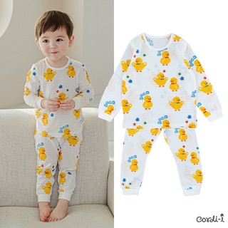 Cordi-i Bộ quần áo vải jacquard cao cấp thoáng mát cho bé Spring Duck Jacquard Pajamas (23SS)-AL132 Bộ quần áo thời trang bé trai bé gái chính hãng Cordi Hàn Quốc