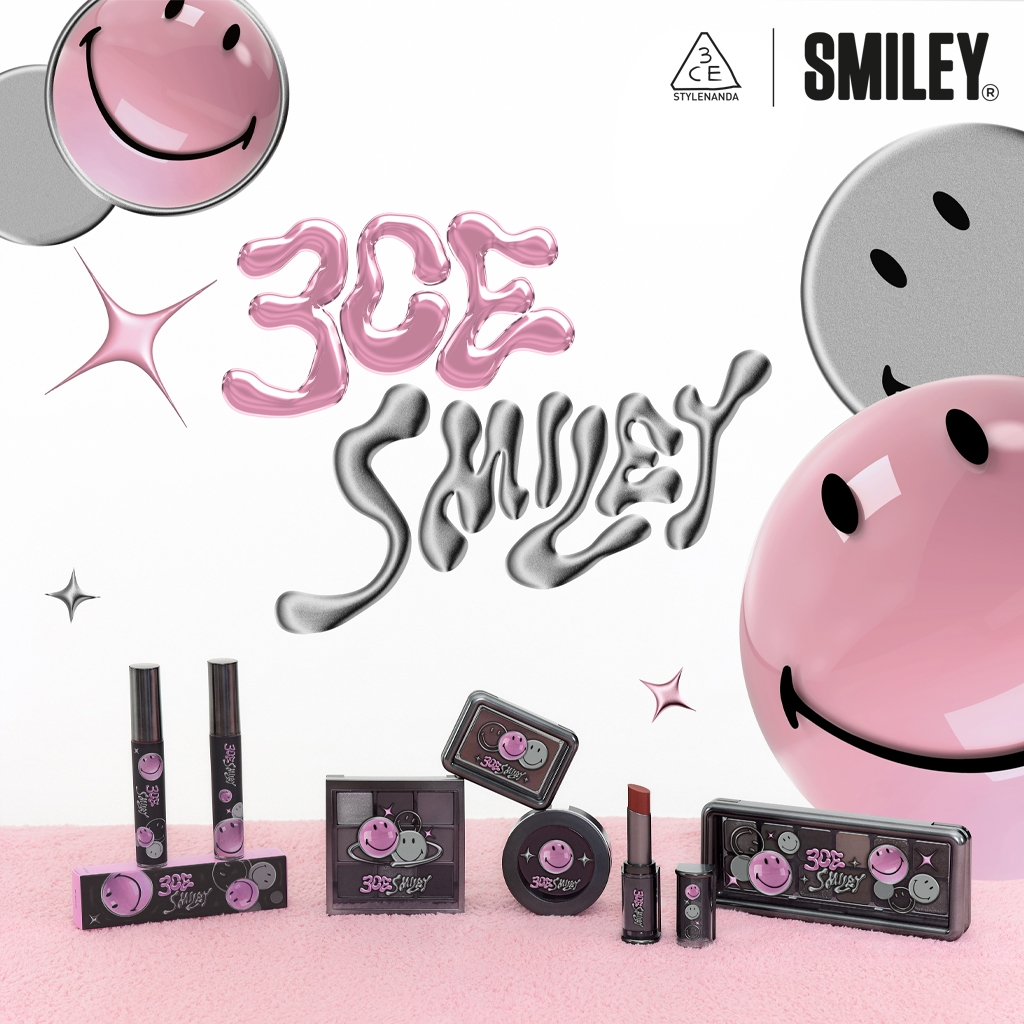 Bộ son môi 3CE lì nhám màu sắc thời trang phiên bản Smiley giới hạn 3CE Smiley Blur Matte Lipstick Kit | Official Store Kit Make up Cosmetic