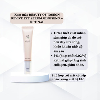 [beauty Of joseon] revive eye serum: nhân sâm + võng mạc(30ml)