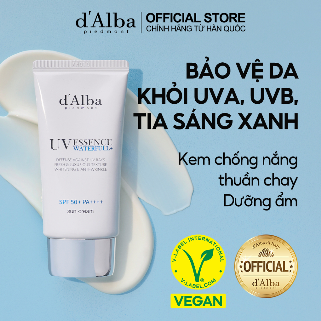 [d'Alba Official ]Kem chống nắng dưỡng ẩm d'Alba Waterfull Essence Suncream SPF 50 + PA + + + + 50ml