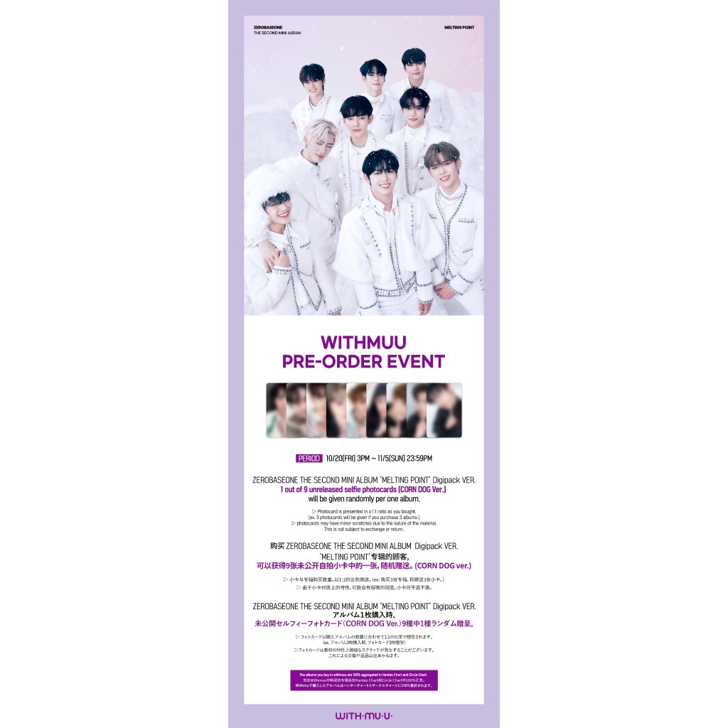 ZEROBASEONE - MELTING POINT 2ND MINI ALBUM DIGIPACK VER.