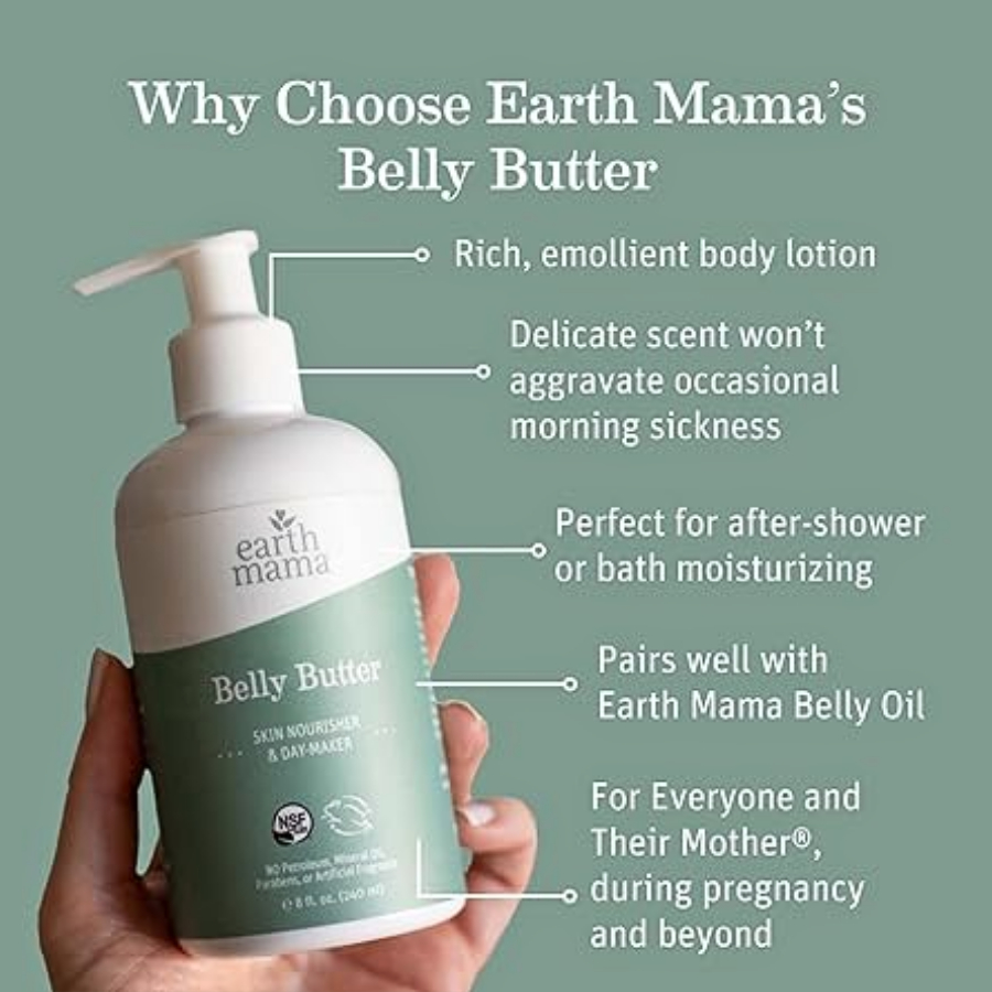 Lotion hữu cơ dưỡng ngăn rạn da bụng bầu Earth Mama Belly Butter 240ml
