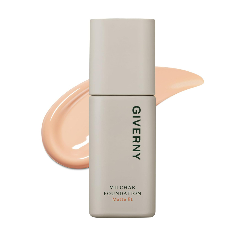 Kem nền GIVERNY Milchak Matt Fit - Kem nền dạng lỏng hoàn thiện mờ để kiểm soát bã nhờn và mồ hôi