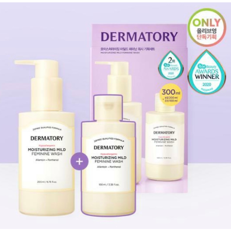 Sữa Rửa Mặt dermatory 300ml Dưỡng Ẩm Dị Ứng Hàn Quốc