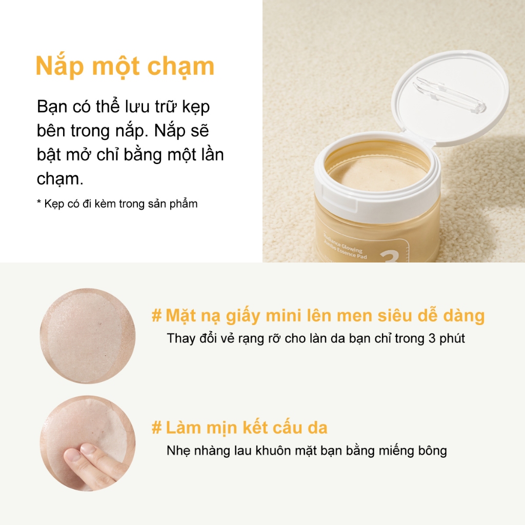Tinh chất dạng miếng numbuzin No.3 Radiance Glowing Jumbo Essence Pad 150ml