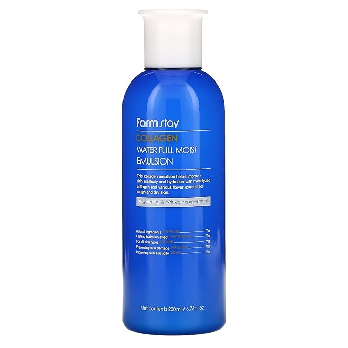 Sữa dưỡng Farmstay Collagen water full moist Emulsion - dưỡng ẩm, trắng da & chống lão hoá 200ml