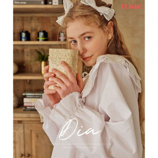  (WOLX23184V) Dia Váy Ngủ Dài Tay Màu Trắng Ngà Free Size (30'S)