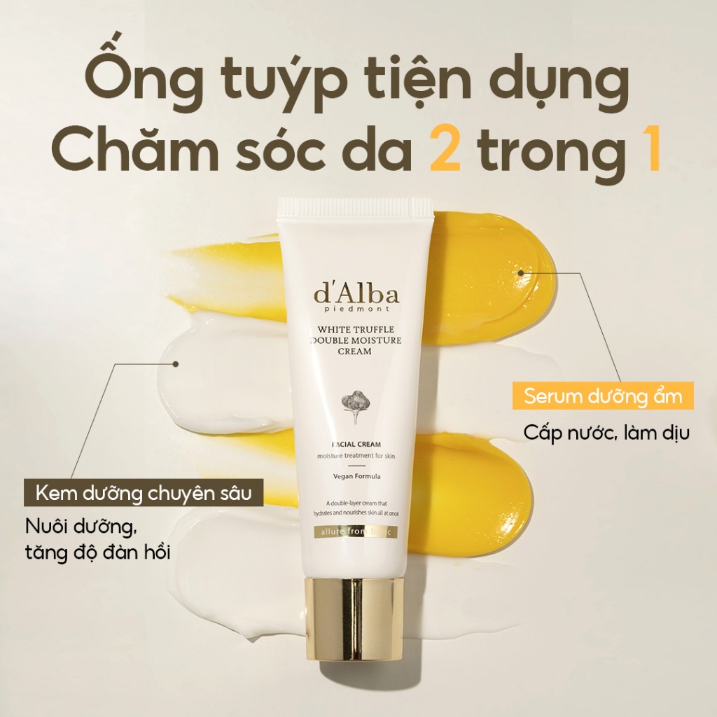 [d'Alba Official] Serum và kem dưỡng 2 lớp dạng tuýp Double Moisture Cream 60ml