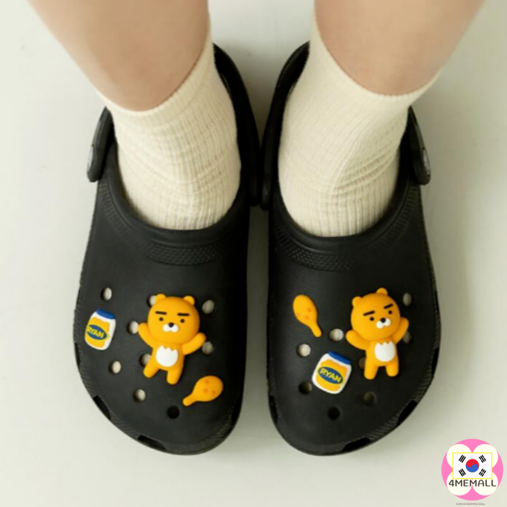 Kakao set 3 Phụ Kiện Trang Trí Giày Bằng Silicon Quyến Rũ ryan choonsik apeach