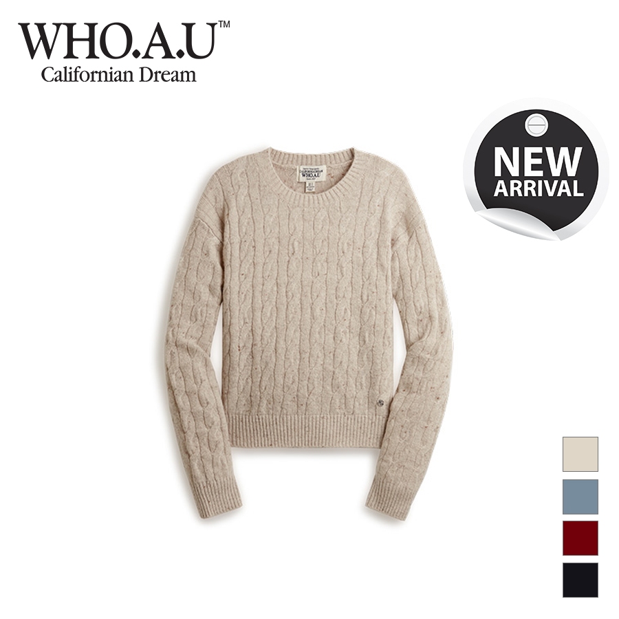 Áo Sweater WHO.A.U WHKAD4T11F R-Neck Nepsa Cable Sweater form Women