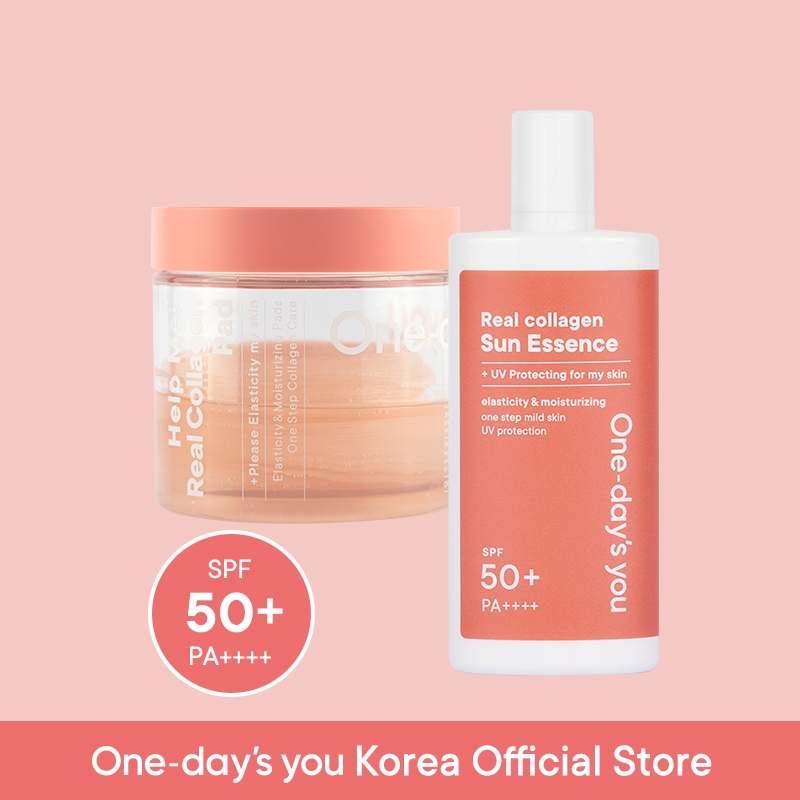ONE DAY'S YOU Kem Chống Nắng Collagen SPF 50+/ Bông Đắp Toner Collagen Dưỡng Ẩm