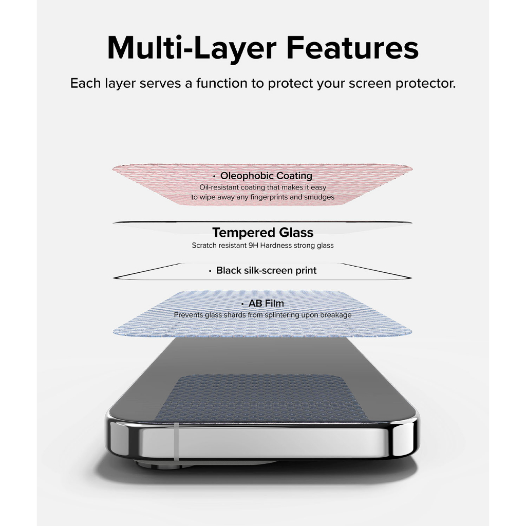 Ringke Kính Cường Lực Bảo Vệ Toàn Màn Hình Cho iPhone 15 Pro Max 15 Pro